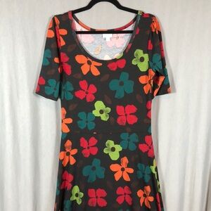 Lularoe Ana - EUC Floral Floor Length Maxi Dress - Sz L